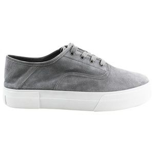 Vince Copley Lace Up Suede Leather Platform Sneakers in Grey / Gray / Graphite